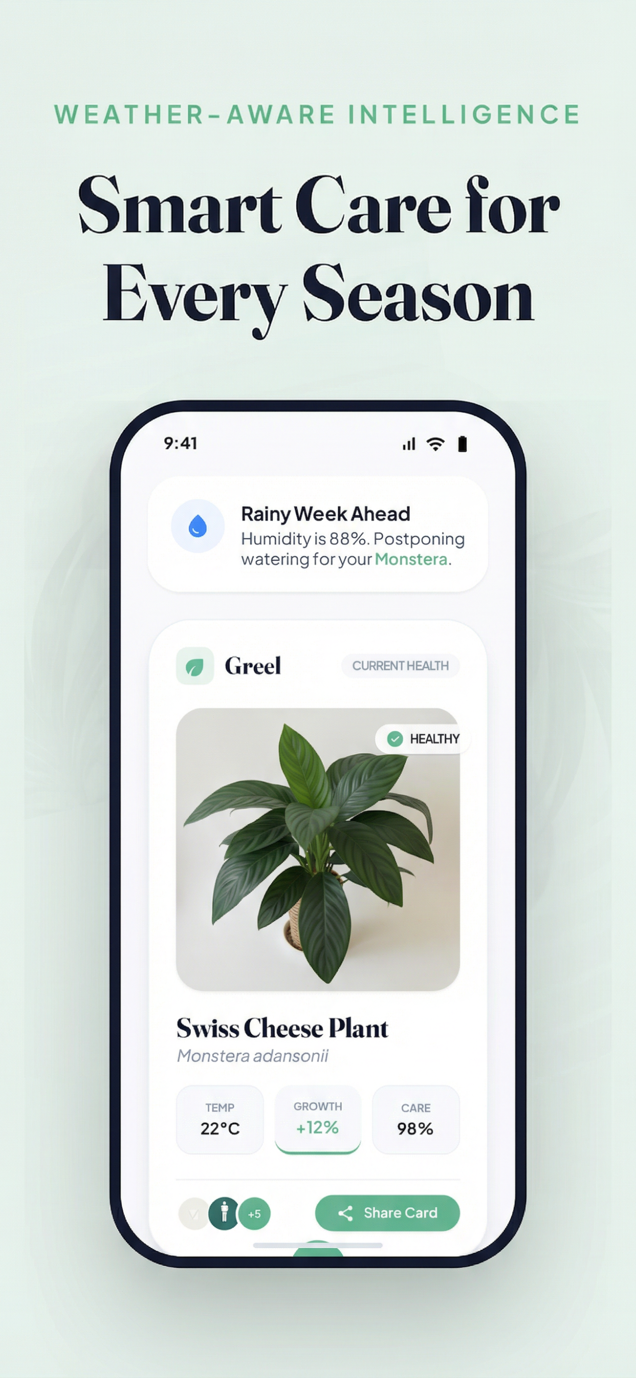 Greel app - Weather-aware intelligence and plant health