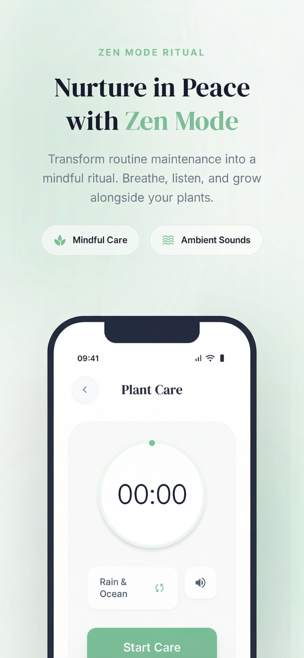 Greel app - Zen mode ritual and ambient sounds